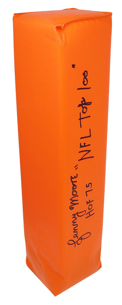 Lenny Moore Signed Orange Endzone Football Pylon w/HOF'75, NFL Top 100