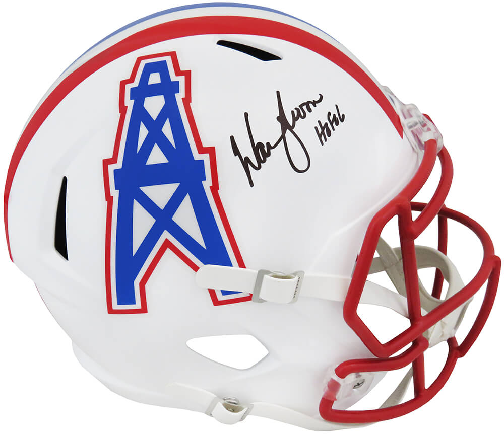 Warren Moon Signed Houston Oilers Throwback Riddell Full Size Speed Replica Helmet w/HOF'06