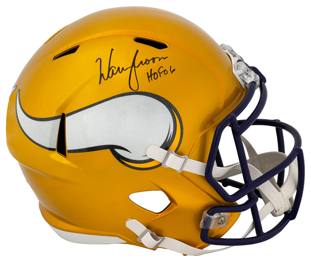 Warren Moon Signed Minnesota Vikings FLASH Riddell Full Size Speed Replica Helmet w/HOF'06
