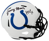 Lenny Moore Signed Colts Lunar Eclipse Riddell Full Size Speed Replica Helmet w/HOF'75
