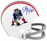 Stanley Morgan Signed New England Patriots Throwback 2-Bar Riddell (VSR4) Mini Helmet