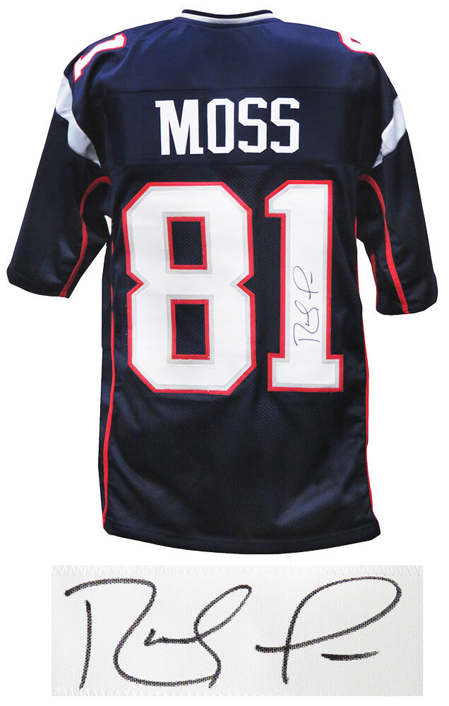 Randy Moss Signed Navy Custom Football Jersey