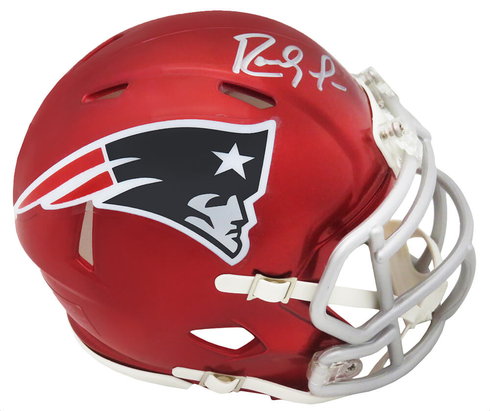 Randy Moss Signed New England Patriots FLASH Riddell Speed Mini Helmet
