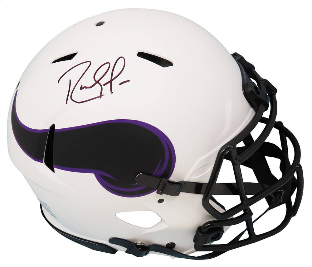 Randy Moss Signed Minnesota Vikings Lunar Eclipse White Matte Riddell Speed Authentic Helmet
