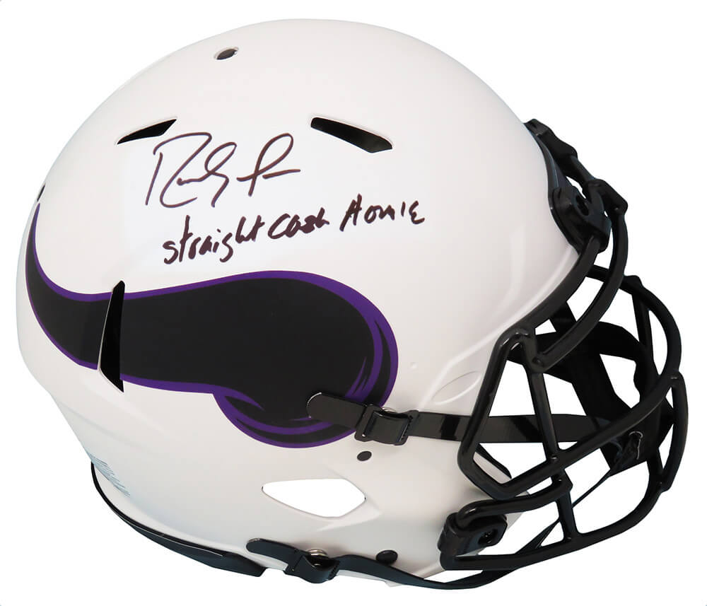 Randy Moss Signed Minnesota Vikings Lunar Eclipse Riddell Speed Authentic Helmet w/Straight Cash Homie