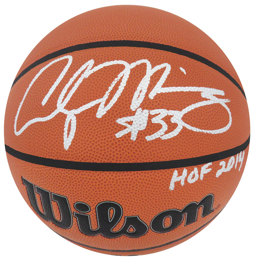 Alonzo Mourning Signed Wilson Indoor/Outdoor NBA Basketball w/HOF 2014