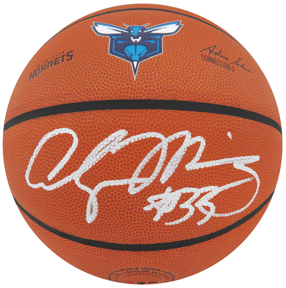 Alonzo Mourning Signed Wilson Charlotte Hornets Logo NBA Basketball