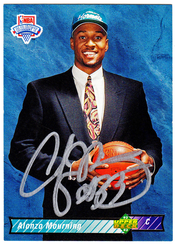 Alonzo Mourning Signed Charlotte Hornets 1992-93 Upper Deck Rookie Card #2