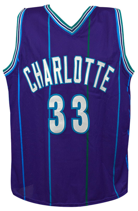 Alonzo Mourning Signed Teal Throwback Custom Basketball Jersey