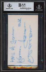 Rams Deacon Jones Authentic Signed 3x5 Index Card Autographed BAS Slabbed