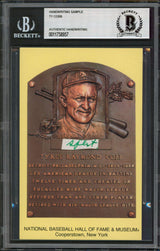 Tigers Ty Cobb Writing Sample 3.5x5.5 HOF Plaque Postcard BAS Slabbed 2