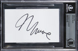 Michael Moore Fahrenheit 911 Authentic Signed 3x5 Index Card BAS Slabbed
