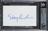 Stacy Keach The New Mike Hammer Authentic Signed 3x5 Index Card BAS Slabbed 2