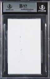 Stacy Keach The New Mike Hammer Authentic Signed 3x5 Index Card BAS Slabbed 2