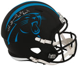 Muhsin Muhammad Signed Carolina Panthers 2022 Alternate Black Riddell Full Size Speed Replica Helmet w/2x Pro Bowl