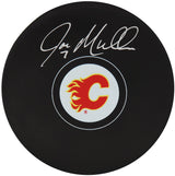Joe Mullen Signed Calgary Flames Logo Hockey Puck
