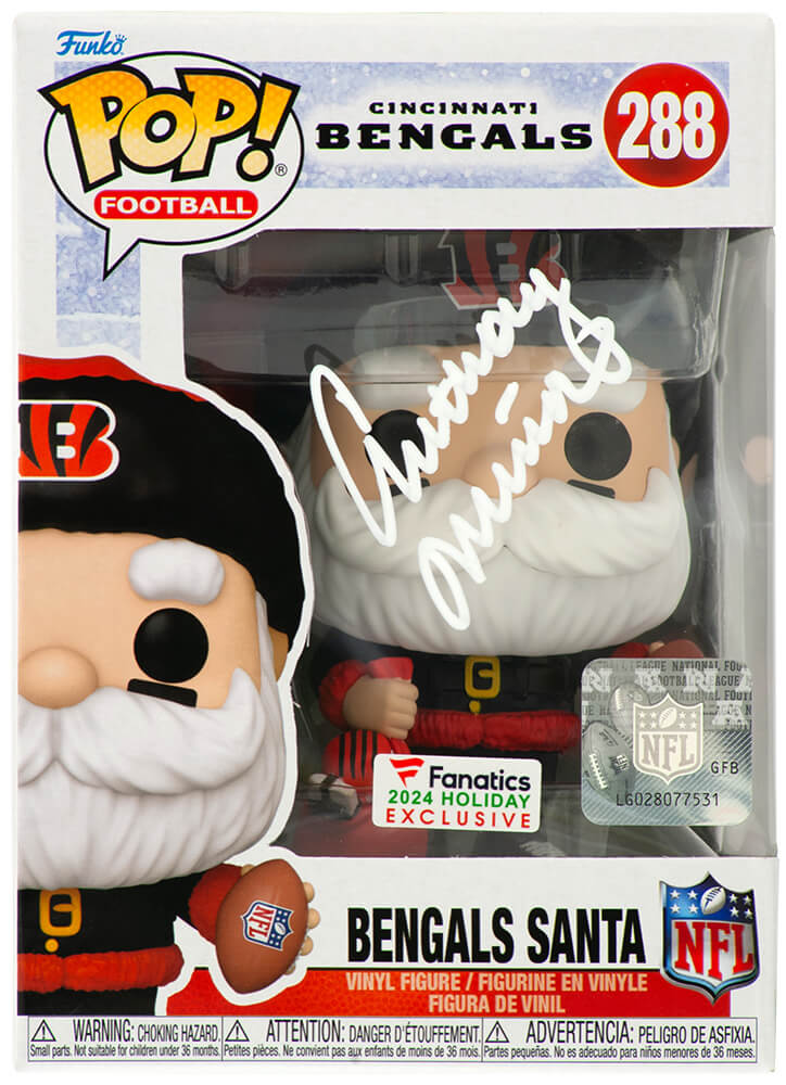Anthony Munoz Signed Cincinnati Bengals SANTA Funko Pop Doll #288