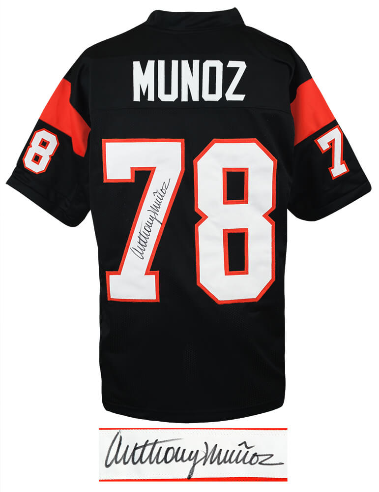 Anthony Munoz Signed Black Throwback Custom Jersey