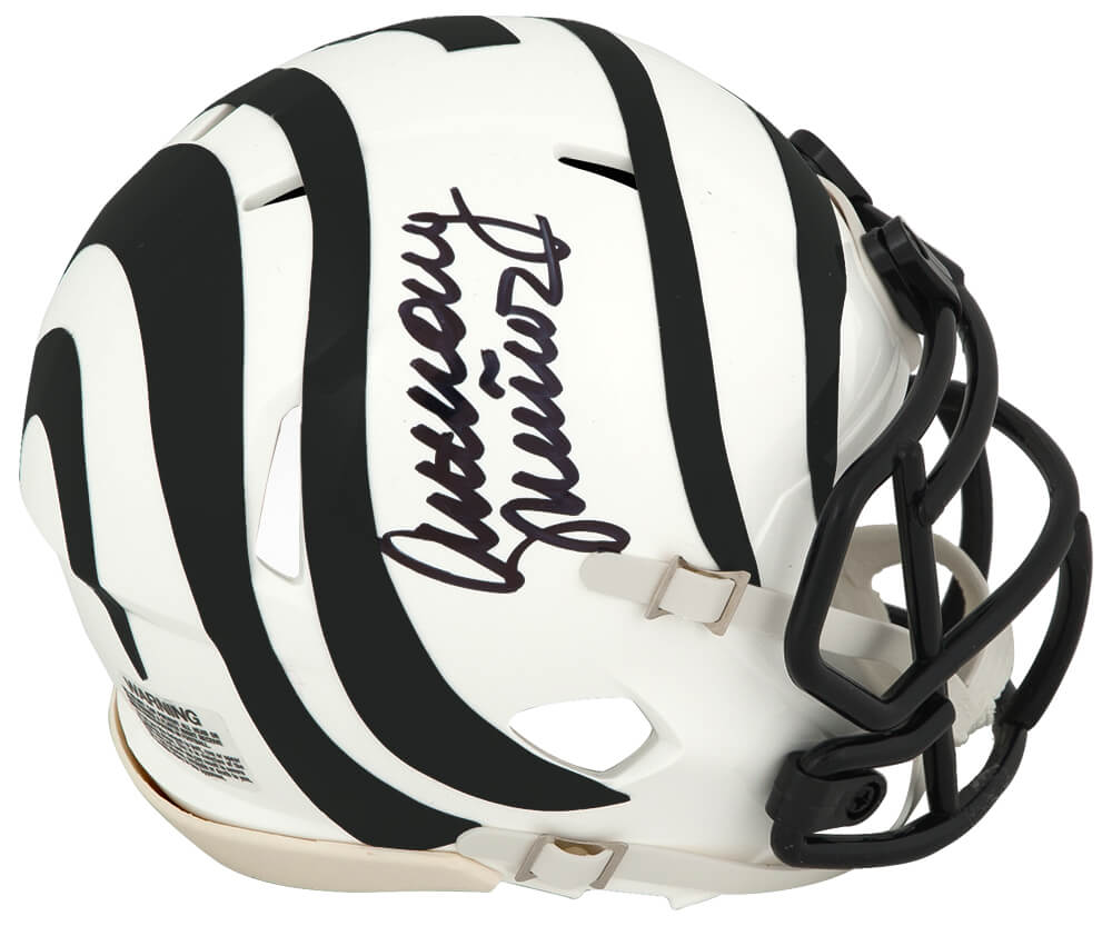 Anthony Munoz Signed Cincinnati Bengals Alternate White Riddell Speed Mini Helmet