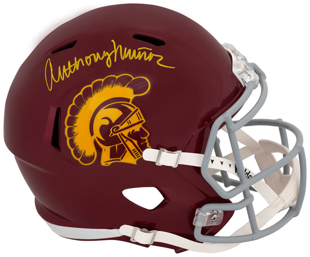 Anthony Munoz Signed USC Trojans Riddell Full Size Speed Replica Helmet
