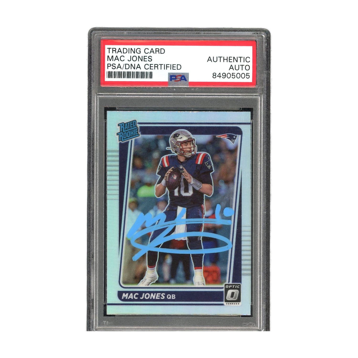 Mac Jones Signed Authentic Panini Donruss Optic RC Patriots NFL PSA/DNA