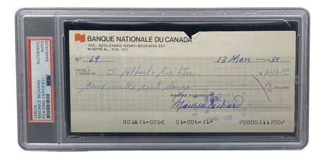 Maurice Richard Signed Montreal Canadiens Bank Check #69 PSA/DNA - Sports Integrity