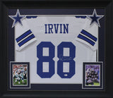 Michael Irvin Authentic Signed White Pro Style Framed Jersey BAS Witnessed