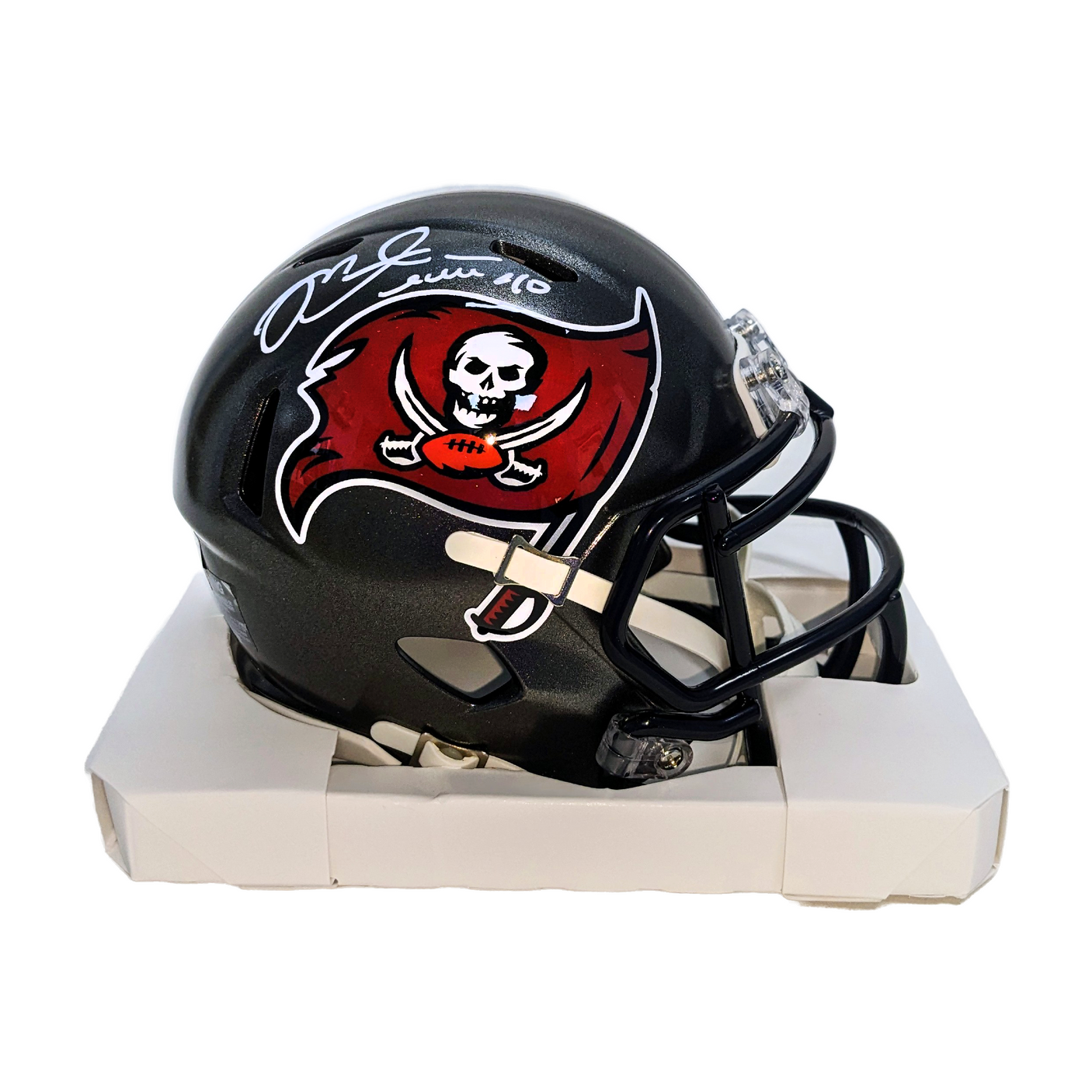 Mike Alstott Autographed Hand Signed Tampa Bay Buccaneers 97-13 Speed Mini Football Helmet - BAS Authentication