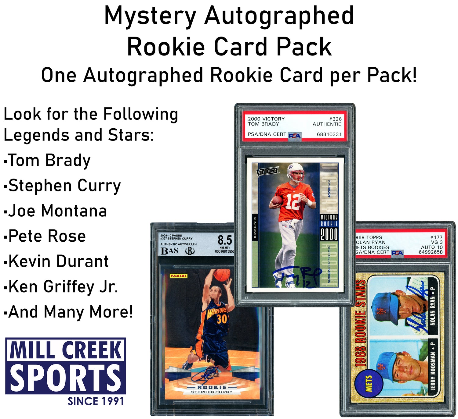 Mystery Autographed Rookie Card Pack (1 Card per Pack - Chase the Tom Brady!)