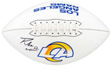 Puka Nacua Signed Los Angeles Rams Logo Franklin White Panel Football - (Fanatics)