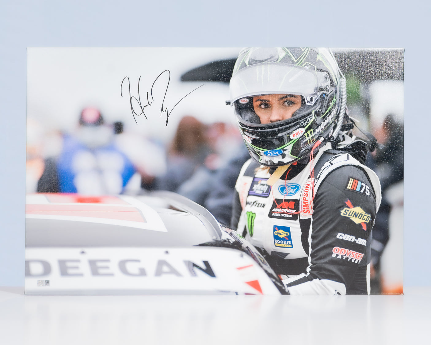 Hailie Deegan Signed 20x30 Klutch Vodka NASCAR Photo on Canvas (Deegan COA)