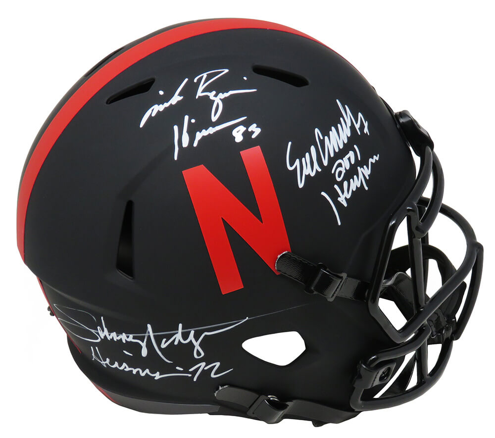 Johnny Rodgers, Mike Rozier & Eric Crouch Signed Nebraska Eclipse Riddell Full Size Speed Replica Helmet w/HT YRs