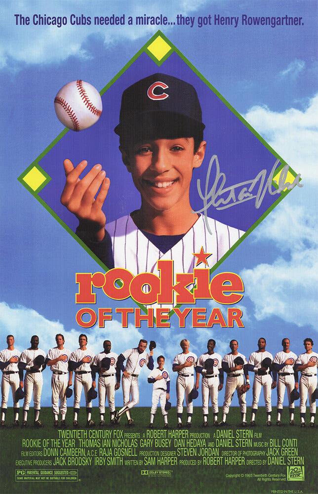 Thomas Ian Nicholas Signed Rookie Of The Year 11x17 Movie Poster
