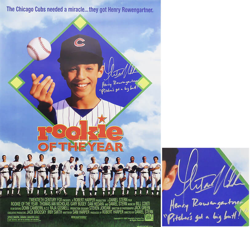 Thomas Ian Nicholas Signed Rookie Of The Year 27x40 Movie Poster w/Henry Rowengartner & Pitchers Got a Big Butt!