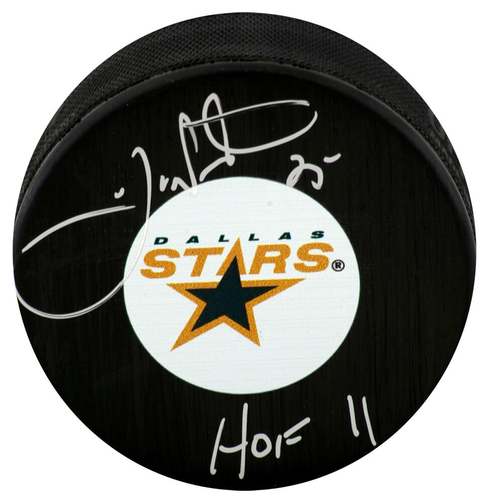 Joe Nieuwendyk Signed Dallas Stars Medium Logo Hockey Puck w/HOF'11