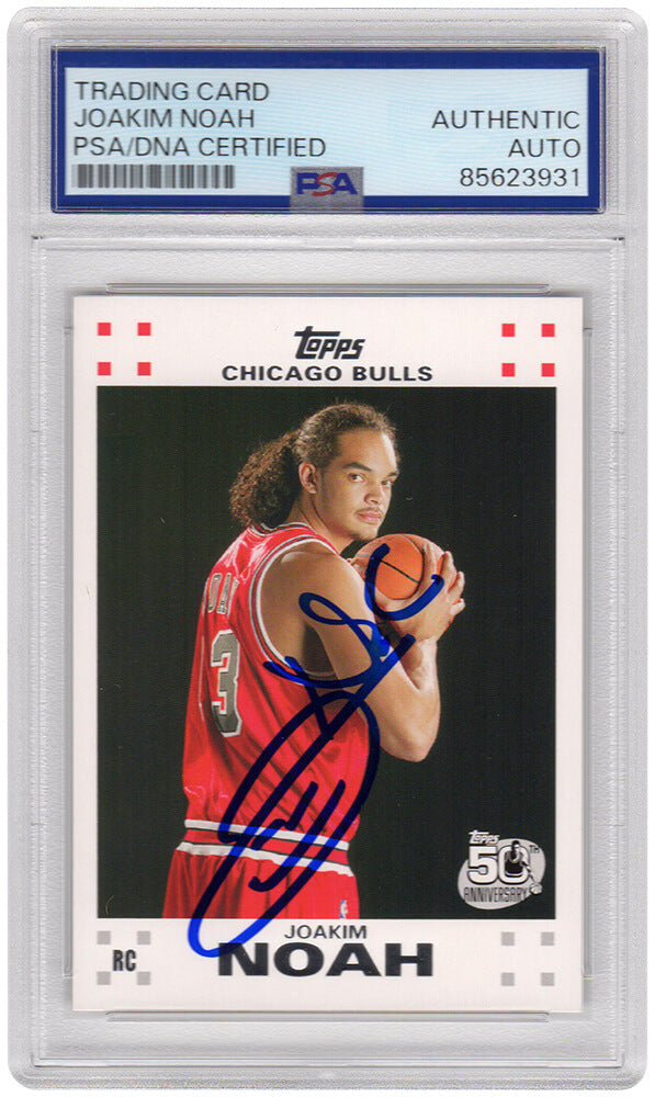 Joakim Noah Signed Bulls Topps Rookie Basketball Trading Card #9 - (PSA Encapsulated)
