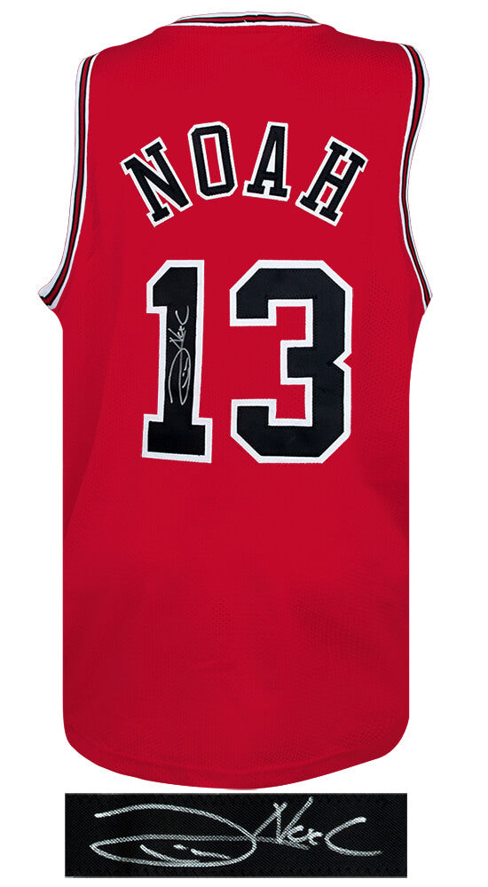 Joakim Noah Signed Red Custom Basketball Jersey