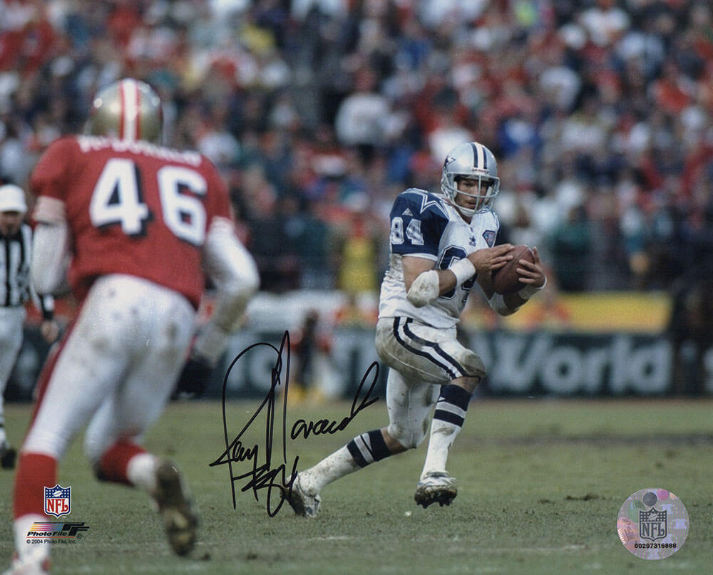 Jay Novacek Signed Dallas Cowboys Action vs. 49ers 8x10 Photo