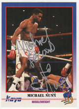 Michael 'Second To' Nunn Signed 1991 Kayo Boxing Trading Card #202