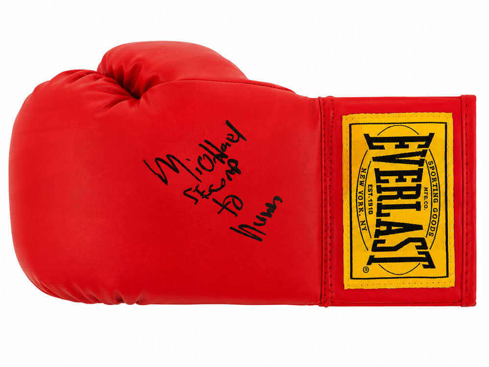 Michael Nunn Signed Everlast Red Full Size Boxing Glove w/Second To Nunn