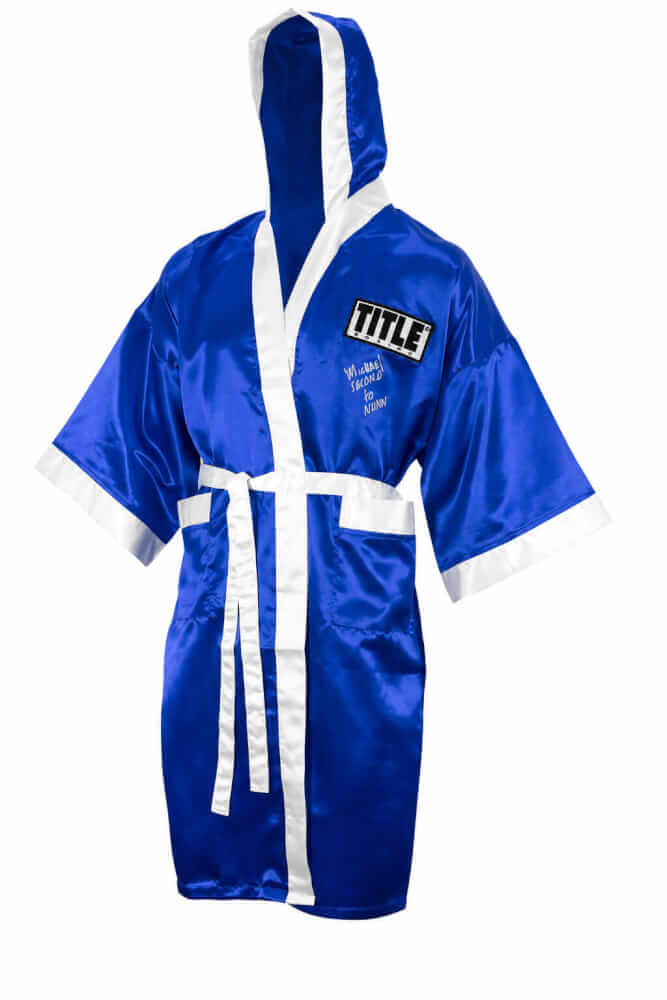 Michael Nunn Signed Title Blue With White Trim Boxing Robe