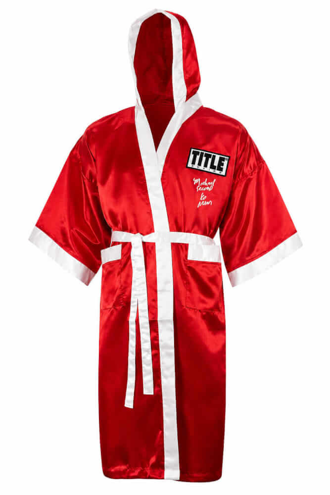 Michael Nunn Signed Title Red With White Trim Boxing Robe