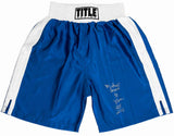 Michael Nunn Signed Title Blue With White Trim Boxing Trunks w/HOF 2025