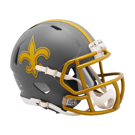 New Orleans Saints SLATE Mini Football Helmet Riddell NFL