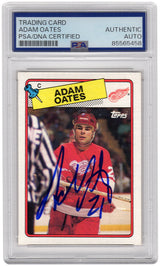 Adam Oates Signed Detroit Red Wings 1988 Topps Hockey Trading Card #161 - (PSA Encapsulated)