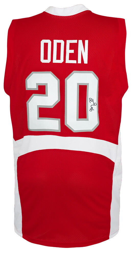 Greg Oden Signed Red Custom College Basketball Jersey