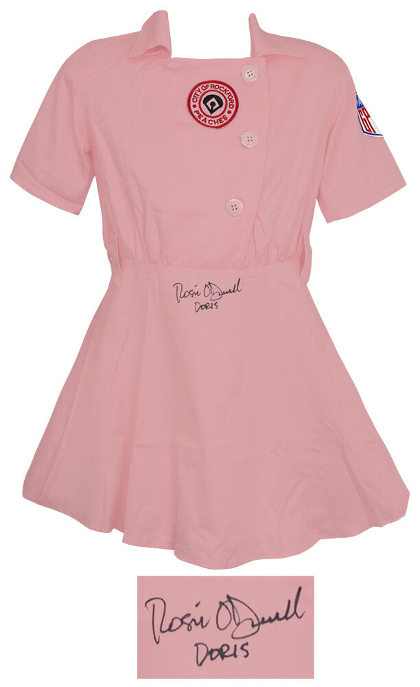 Rosie O'Donnell Signed Rockford Peaches Pink Costume Women's Baseball Jersey w/Doris