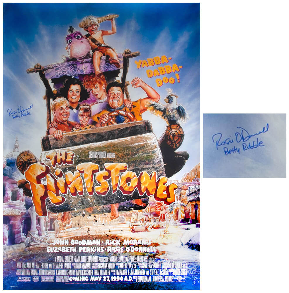 Rosie O'Donnell Signed The Flintstones 27x40 Full Size Movie Poster w/Betty Rubble