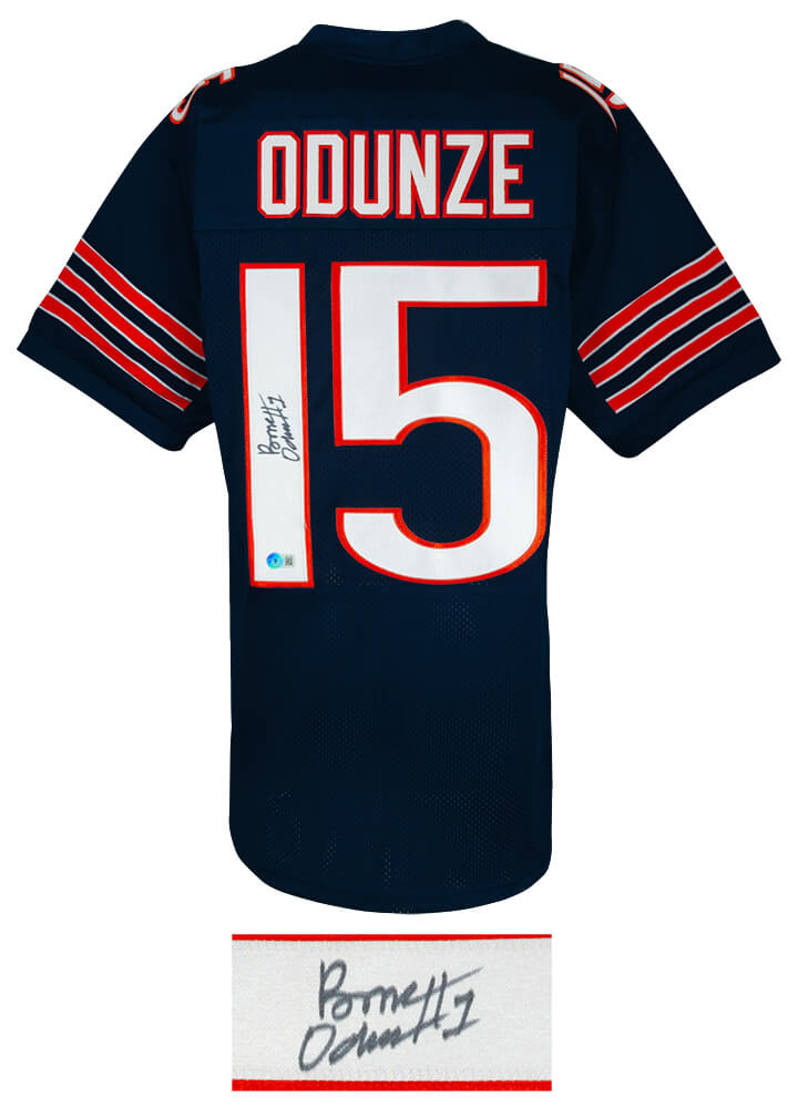 Rome Odunze Signed Navy Custom Football Jersey - (Beckett)