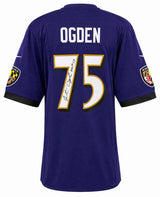 Jonathan Ogden Signed Baltimore Ravens Purple Nike Replica Football Jersey w/HOF'13